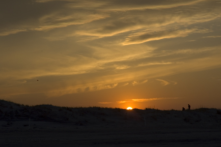 Kite Flyers at Sunset
