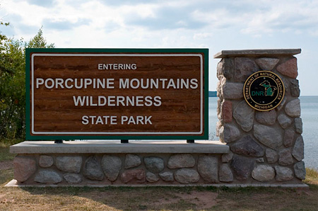 Porcupine Mountins Wilderness Sign